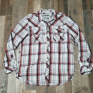 Mk Machine plaid button up shirt